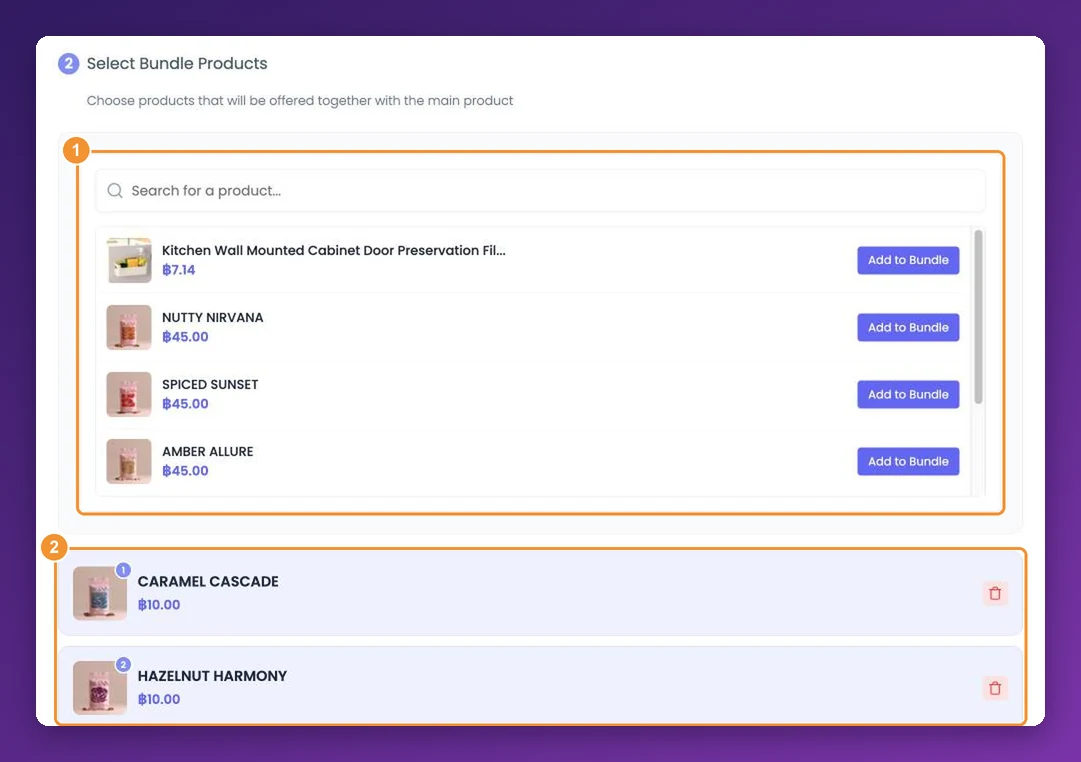 Select Bundle Products with two products added